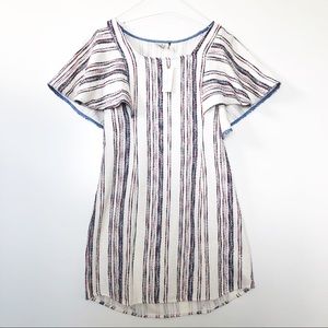 Anthropologie Ruffle Sleeve Stripe Dress